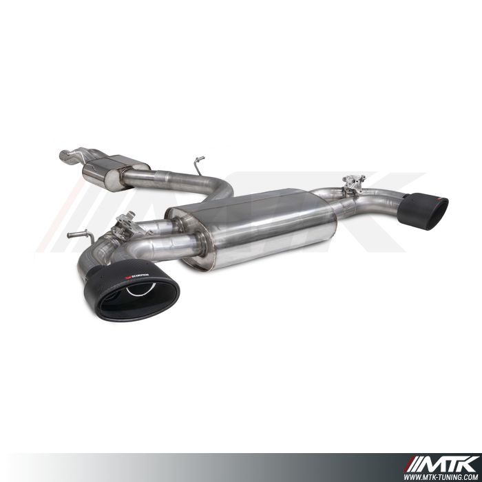 Catback avec silencieux intermédiaire et emplacement pour les valves Audi RS3 berline 8V inclu modeles avec FAP